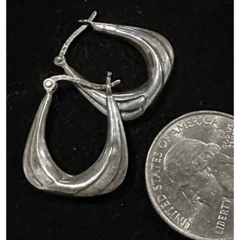 Handmade Vintage sterling Silver Western Earrings Hoops SW